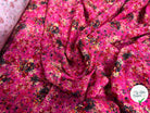 VISCOSE IMPRIMÉ FOND ROSE MOTIFS BOUQUET DE FLEURS - My Little Coupon
