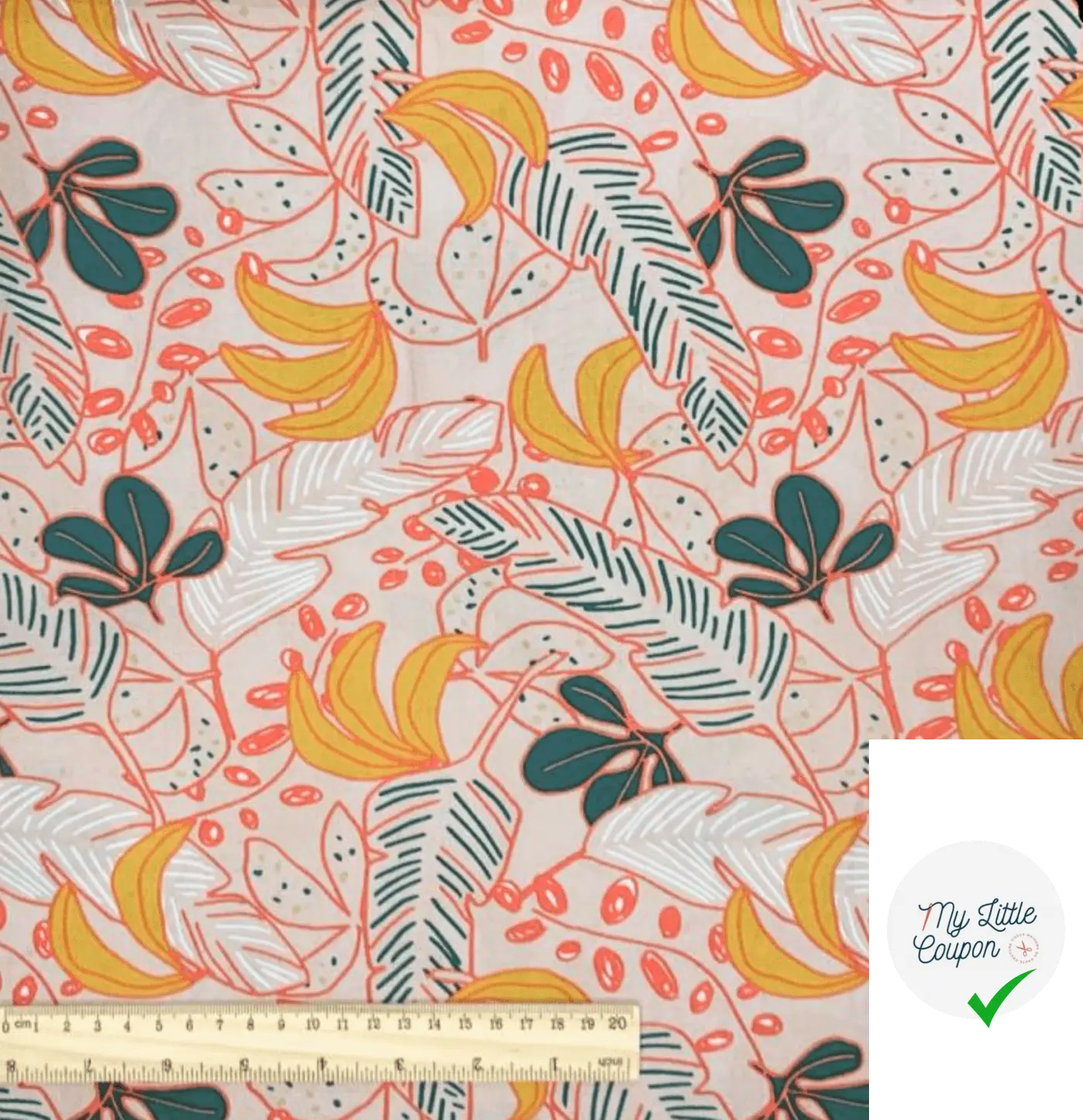 VISCOSE IMPRIMÉE FEUILLES DE BANANIER - My Little Coupon - tissu - coudre
