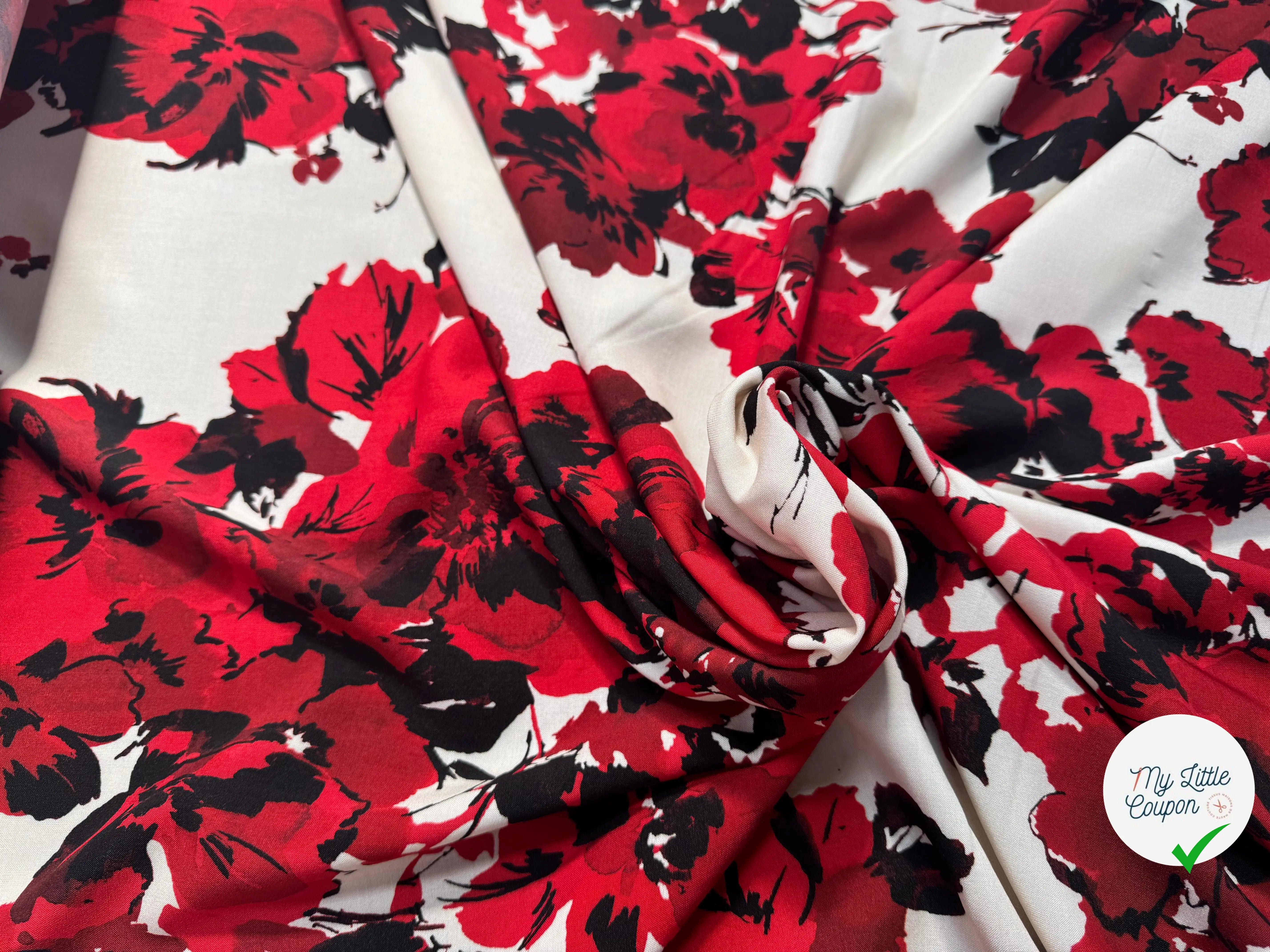 VISCOSE IMPRIMÉE JASMINE INKJET-K5181B-NE3 - My Little Coupon