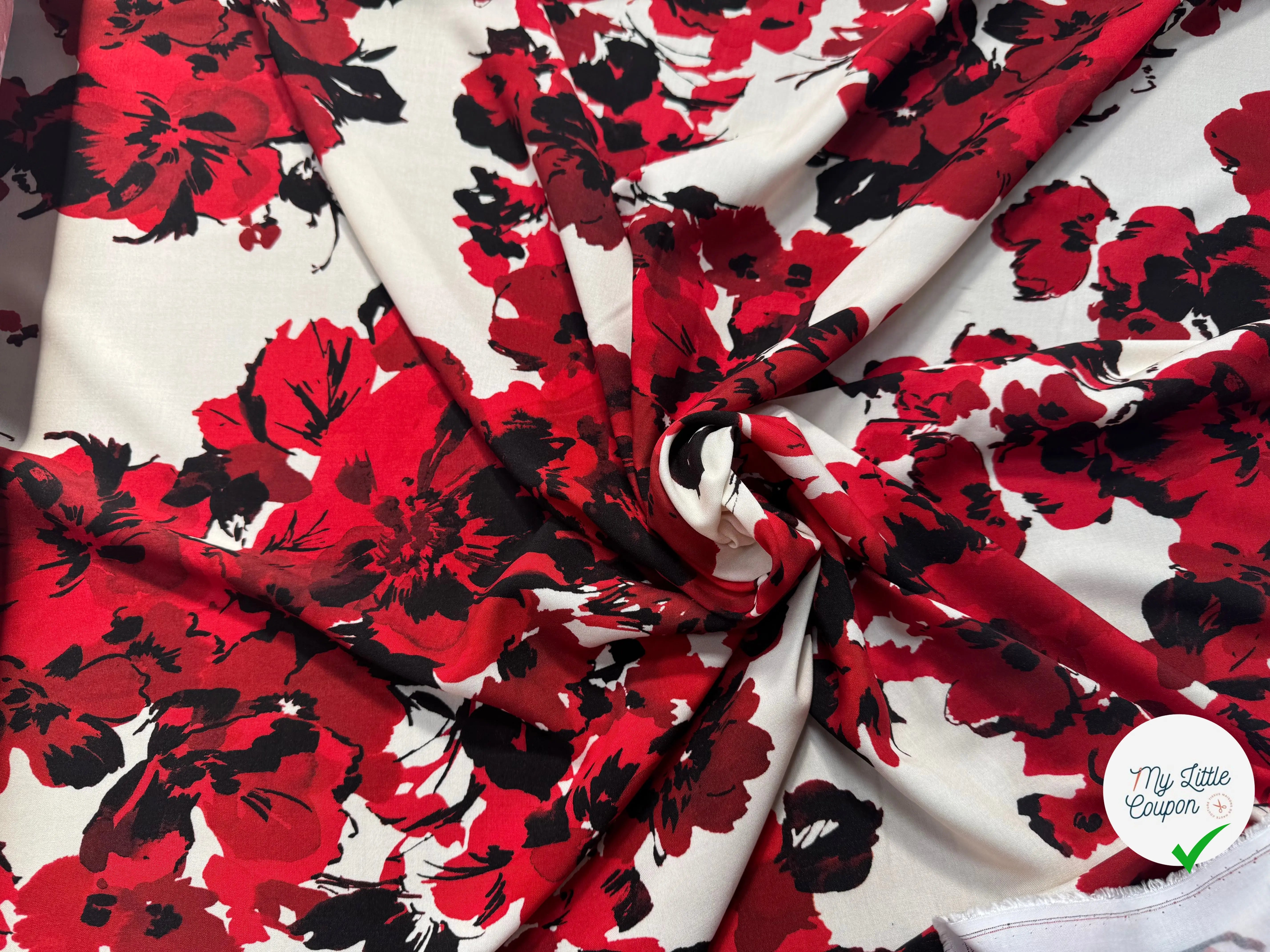 VISCOSE IMPRIMÉE JASMINE INKJET-K5181B-NE3 - My Little Coupon