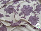 VISCOSE JACQUARD MOTIF FLEURS VIOLET ECOVERO - My Little Coupon