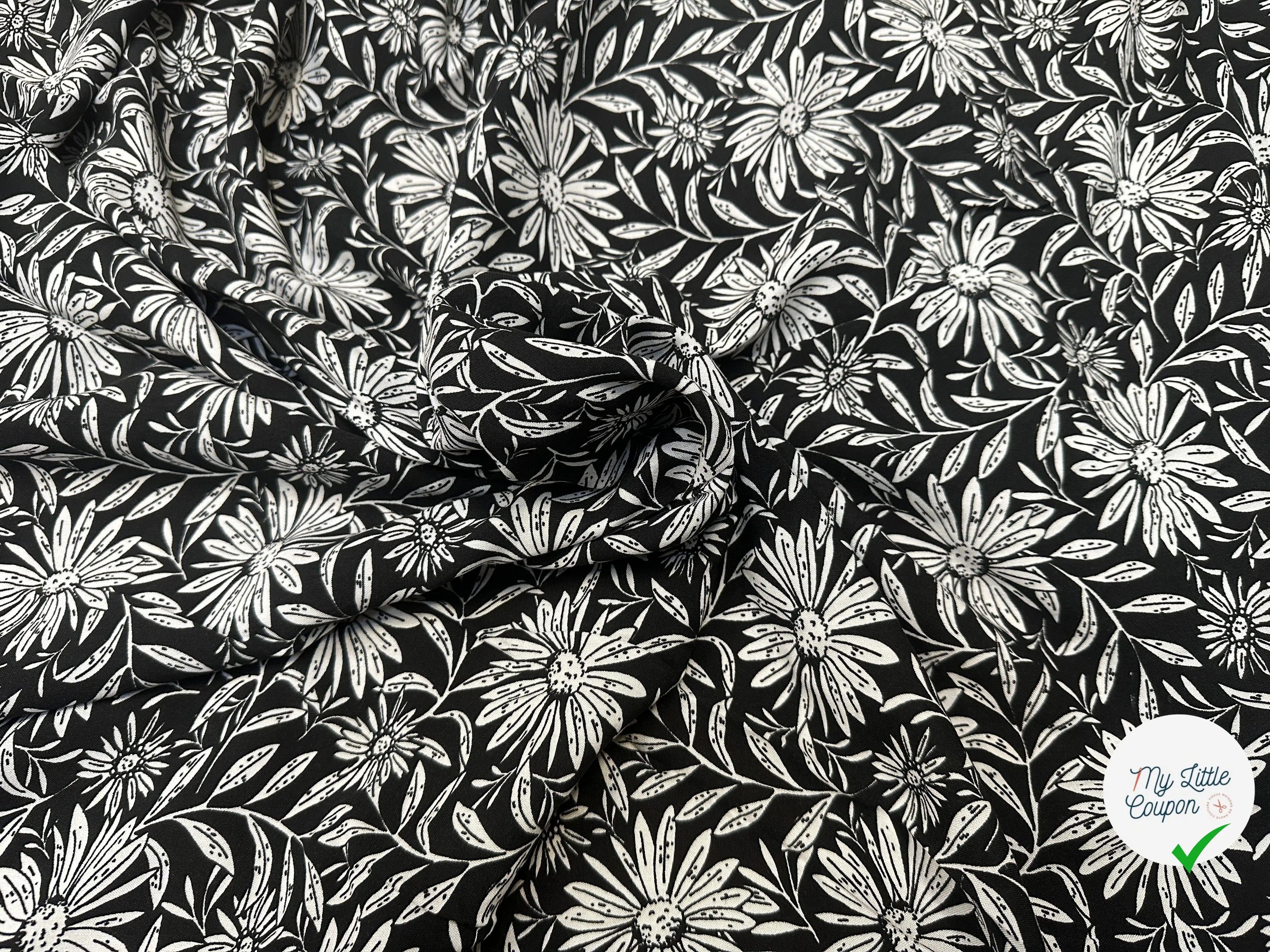 VISCOSE JOELLE NOIR / BLANC CASSE 1B D1P 150 - My Little Coupon