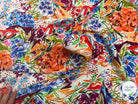 VISCOSE LÉGÈREMENT CREPÉE IMPRIMÉ FLORAL MULTICOLORE FANTASY GARDEN - My Little Coupon