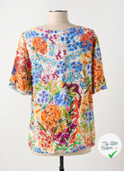 VISCOSE LÉGÈREMENT CREPÉE IMPRIMÉ FLORAL MULTICOLORE FANTASY GARDEN - My Little Coupon