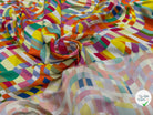 VISCOSE LÉGÈREMENT CREPÉE IMPRIMÉ GRAPHIQUE MULTICOLORE FANTASY COLORAMA - My Little Coupon