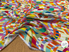 VISCOSE LÉGÈREMENT CREPÉE IMPRIMÉ GRAPHIQUE MULTICOLORE FANTASY COLORAMA - My Little Coupon