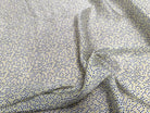 VISCOSE LEGREMENT SATINÉE FOND BLANC CERLES NOIR ET JAUNE QUALITÉ COMO - My Little Coupon