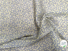 VISCOSE LEGREMENT SATINÉE FOND BLANC CERLES NOIR ET JAUNE QUALITÉ COMO - My Little Coupon