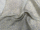 VISCOSE LEGREMENT SATINÉE FOND BLANC CERLES NOIR ET JAUNE QUALITÉ COMO - My Little Coupon