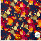 VISCOSE LIN CHAINE ET TRAME ABSTRAIT BLEU MARINE - My Little Coupon