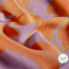 VISCOSE LIN CHAINE ET TRAME FLEURS LILAS - My Little Coupon