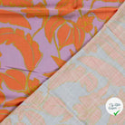 VISCOSE LIN CHAINE ET TRAME FLEURS LILAS - My Little Coupon