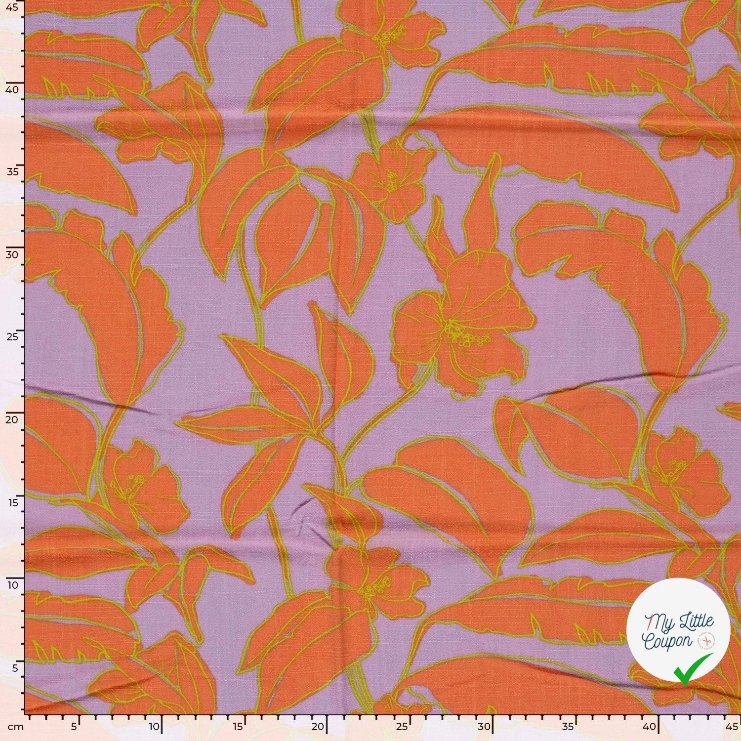 VISCOSE LIN CHAINE ET TRAME FLEURS LILAS - My Little Coupon