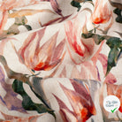 VISCOSE LIN CHAINE ET TRAME FLEURS VERT OLIVE - My Little Coupon
