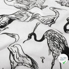 VISCOSE LIN CHAINE ET TRAME OISEAUX BLANC - My Little Coupon