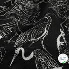 VISCOSE LIN CHAINE ET TRAME OISEAUX NOIR - My Little Coupon