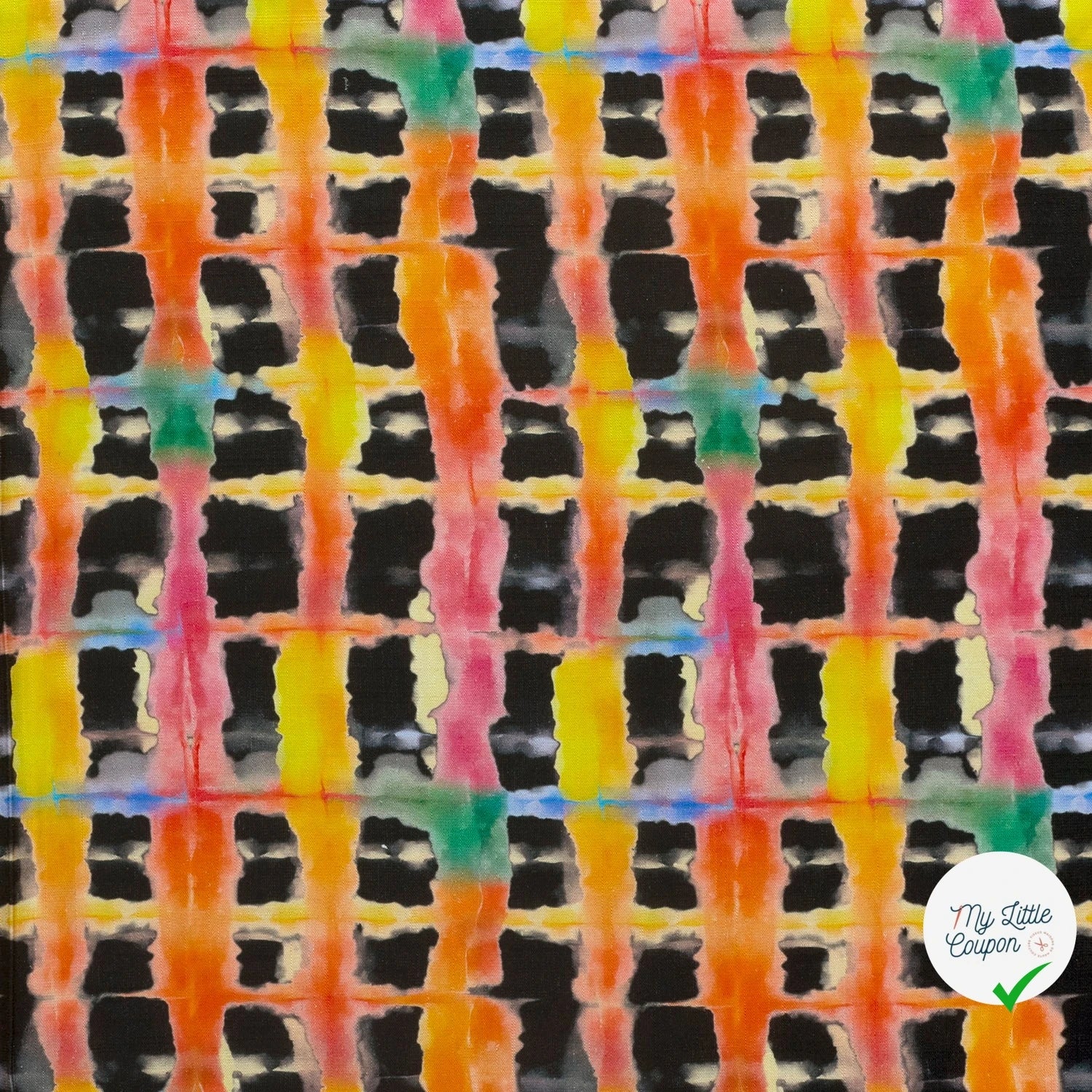 VISCOSE LIN CHAINE ET TRAME TISSU IMPRIMÉ ABSTRAIT BLEU MARINE #2 - My Little Coupon