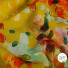 VISCOSE LIN CHAINE ET TRAME TISSU IMPRIMÉ ABSTRAIT VERT CITRON #2 - My Little Coupon