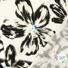 VISCOSE LIN TISSU FLEURS NOIRS - My Little Coupon