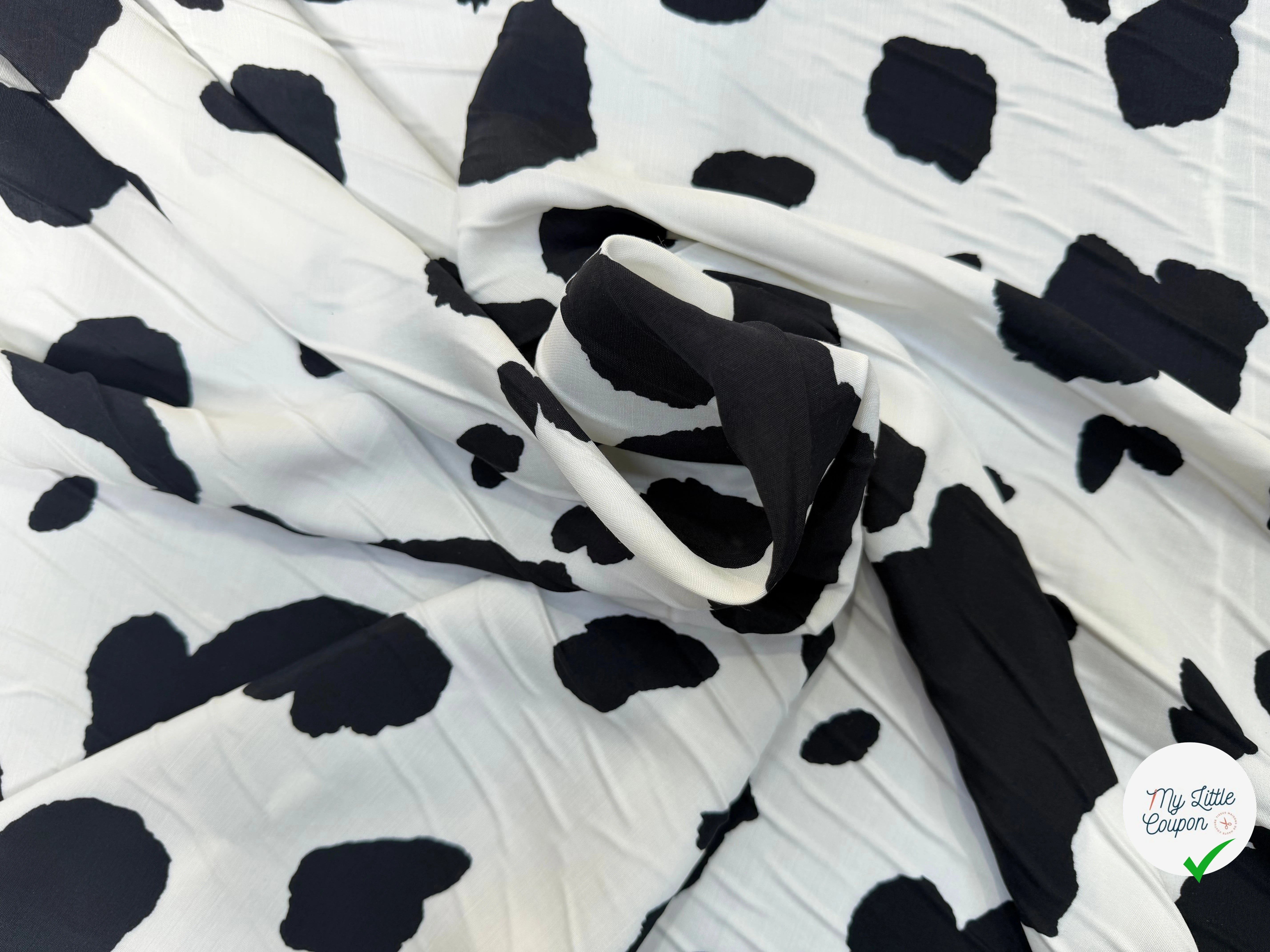 VISCOSE MOTIF ANIMALIER BLANC ET NOIR - My Little Coupon