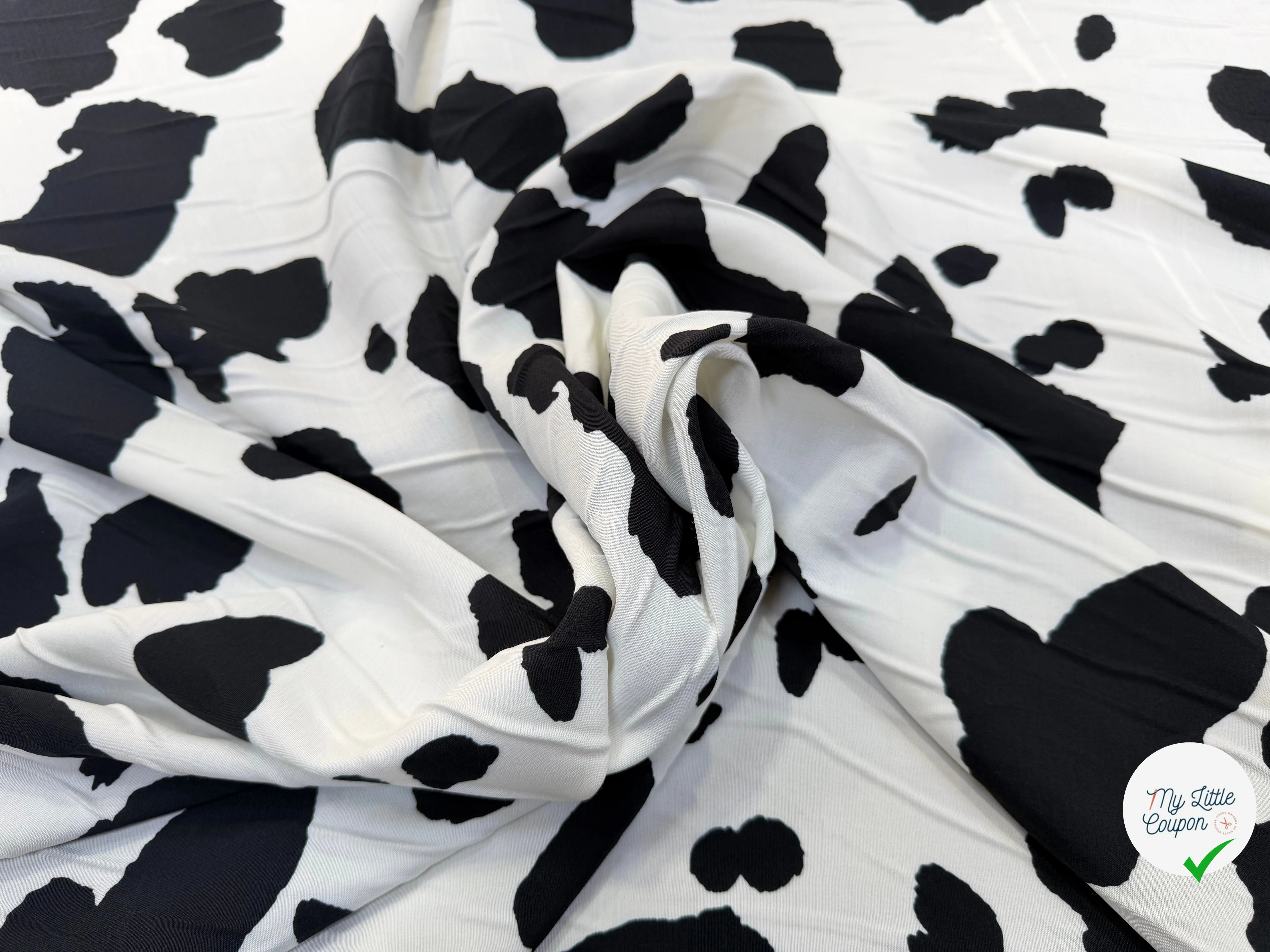 VISCOSE MOTIF ANIMALIER BLANC ET NOIR - My Little Coupon