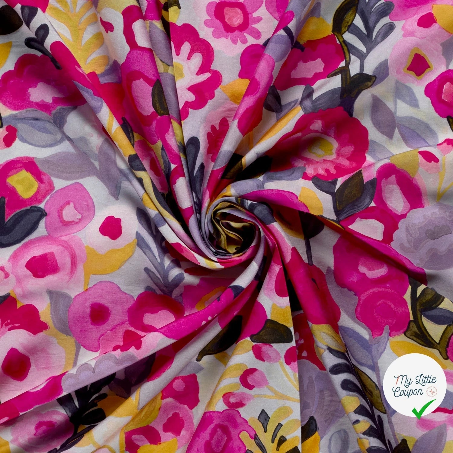 VISCOSE NYLON OTTOMAN FLOWERS - My Little Coupon