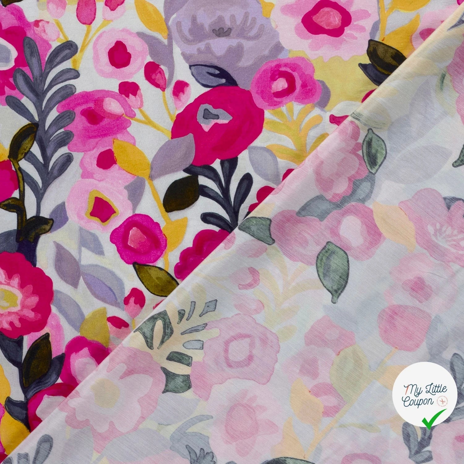 VISCOSE NYLON OTTOMAN FLOWERS - My Little Coupon