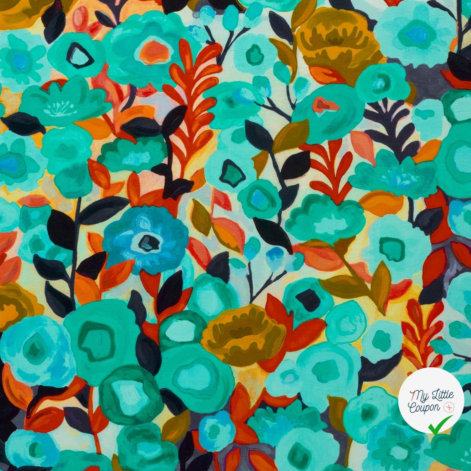 VISCOSE NYLON OTTOMAN FLOWERS - My Little Coupon