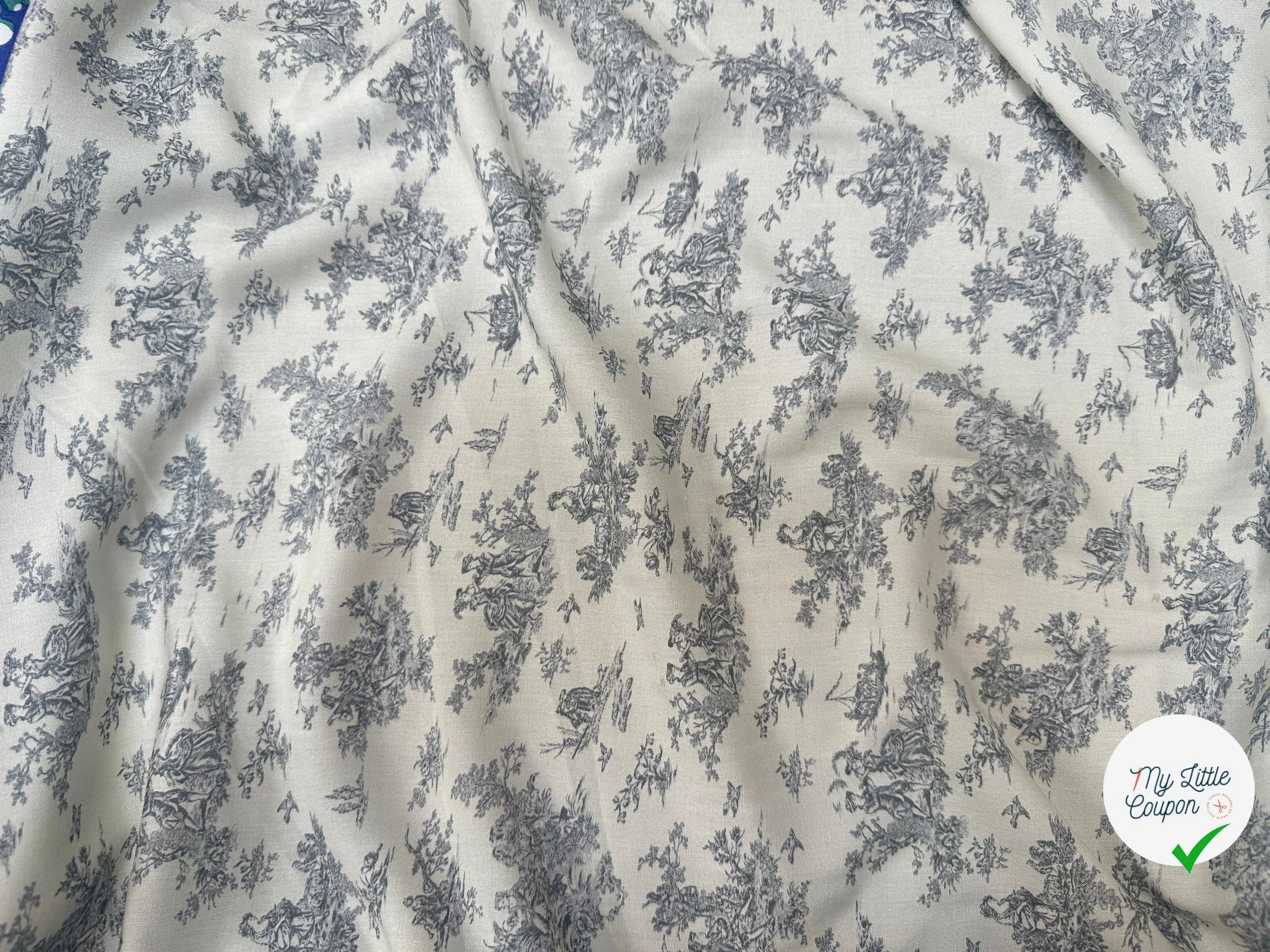 VISCOSE POMPADOUR BLANC CASSE / GRIS - My Little Coupon