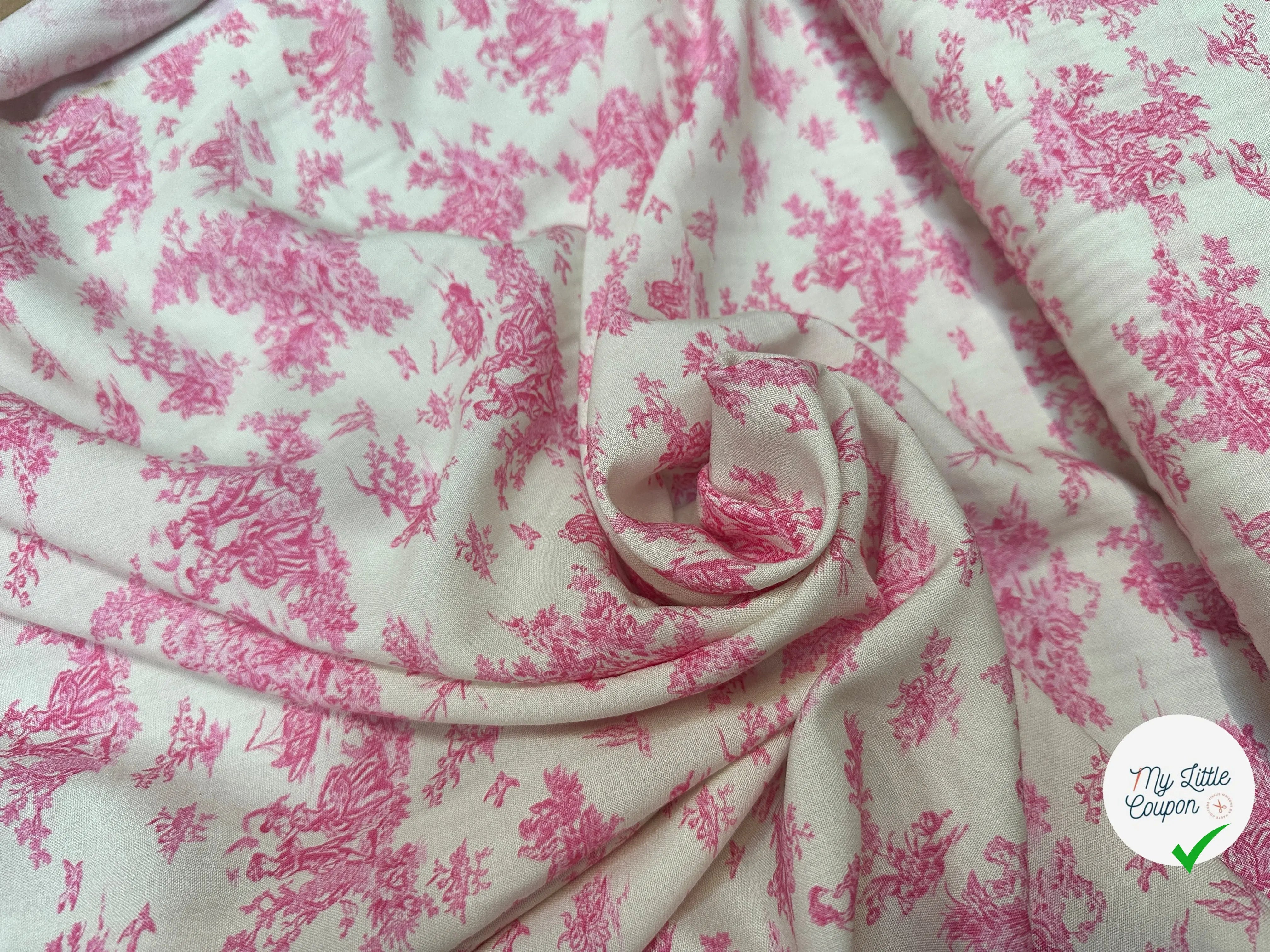 VISCOSE POMPADOUR BLANC CASSE / ROSE - My Little Coupon