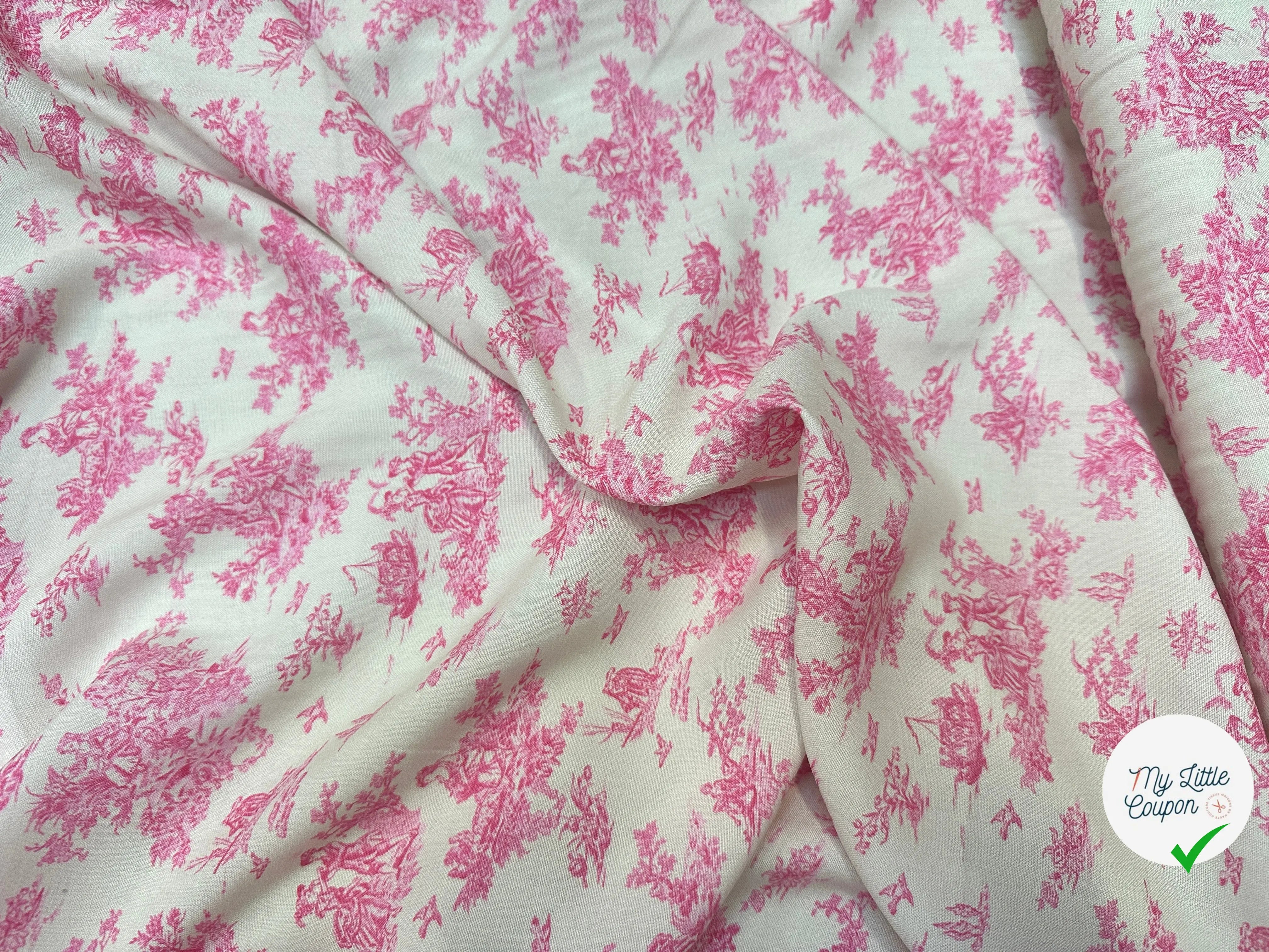 VISCOSE POMPADOUR BLANC CASSE / ROSE - My Little Coupon