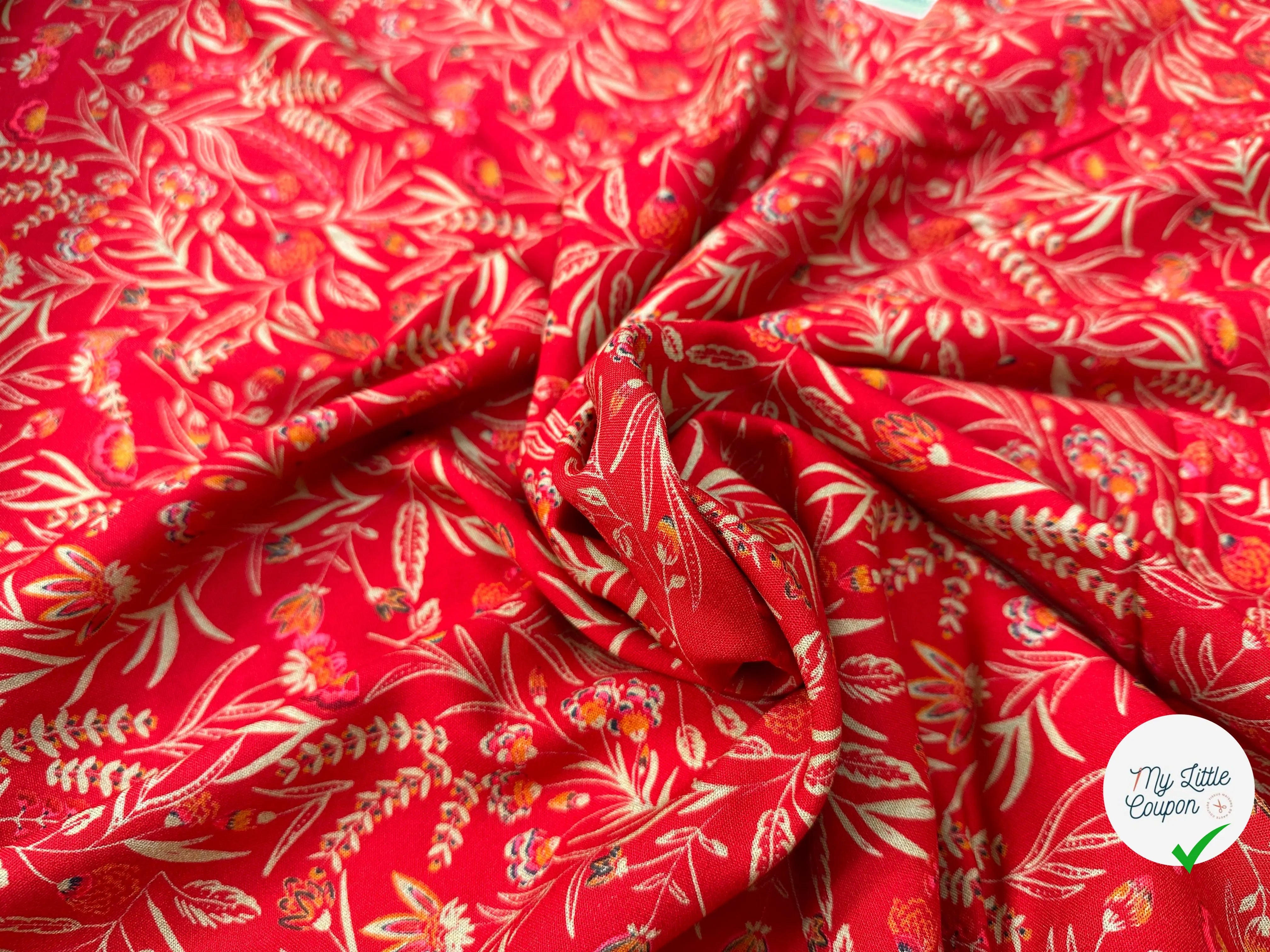 VISCOSE RAMA ROSE / ORANGE - My Little Coupon