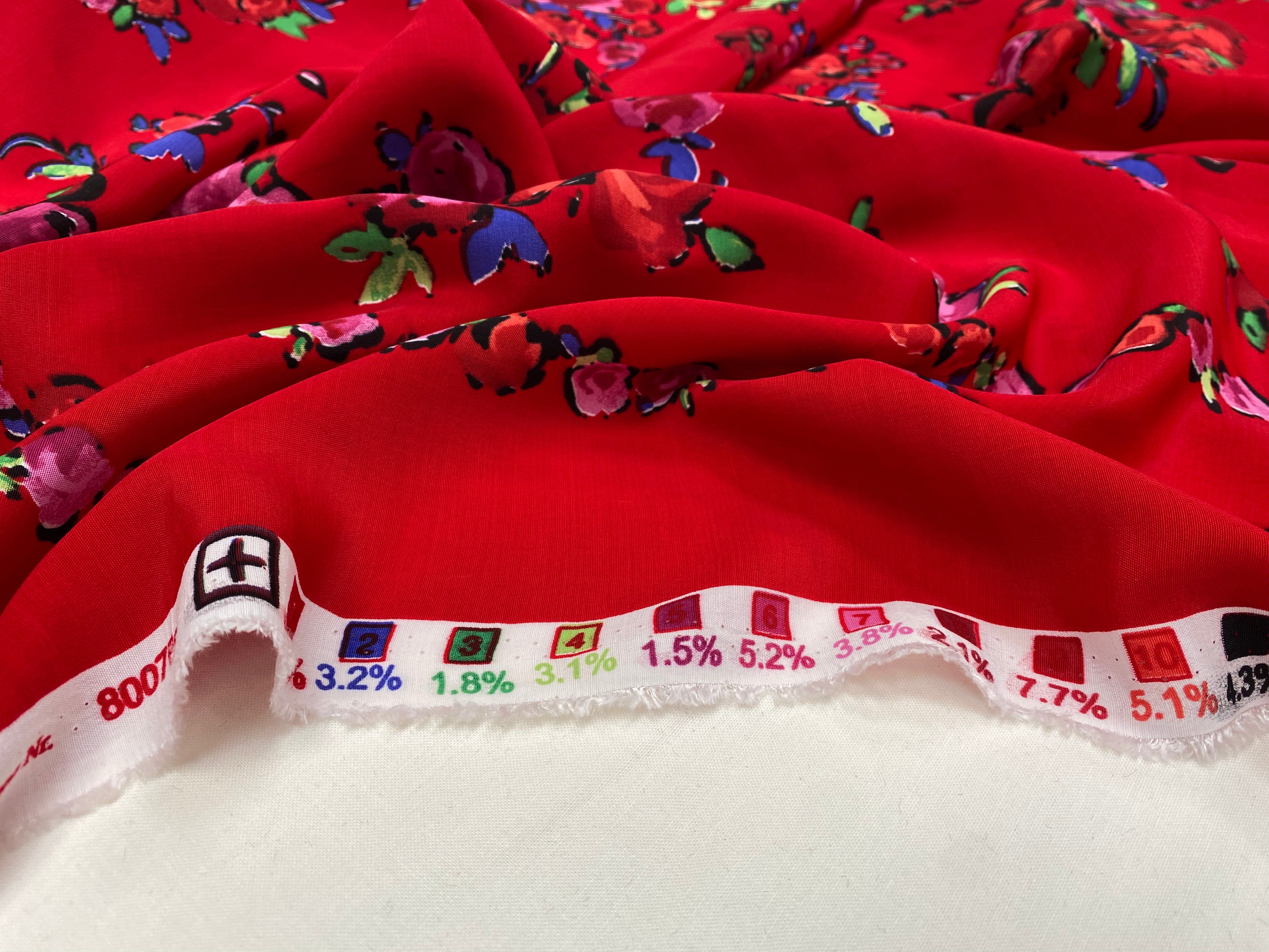 VISCOSE ROUGE DE FLEURS SUPERBE - My Little Coupon