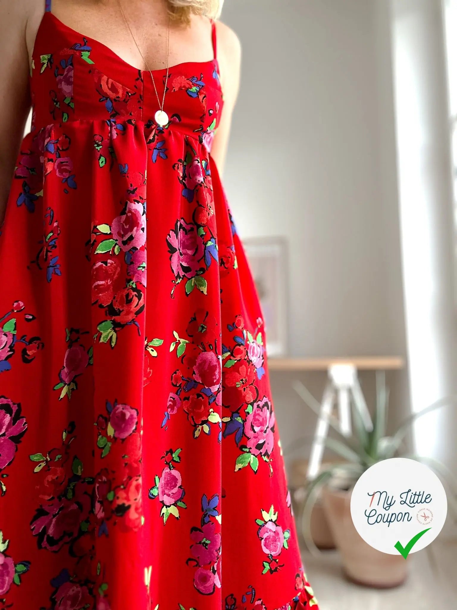VISCOSE ROUGE DE FLEURS SUPERBE - My Little Coupon