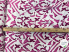 VISCOSE SATIN TISSU IMPRIMÉ TACHES FUCHSIA - My Little Coupon