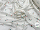 VISCOSE SATINÉE IMPRIMÉ PETITE FLEUR FOND BLANC - My Little Coupon - tissu - coudre