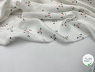VISCOSE SATINÉE IMPRIMÉ PETITE FLEUR FOND BLANC - My Little Coupon - tissu - coudre