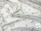 VISCOSE SATINÉE IMPRIMÉ PETITE FLEUR FOND BLANC - My Little Coupon - tissu - coudre