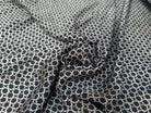 VISCOSE SERGÉ MOTIFS GÉOMÉTRIQUES FOND GRIS ANTHRACITE - My Little Coupon