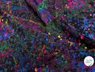 VISCOSE SERGÉE JAVANAISE IMPRIMÉ PARTERRE DE FLEURS ABSTRAITES FOND NOIR - My Little Coupon