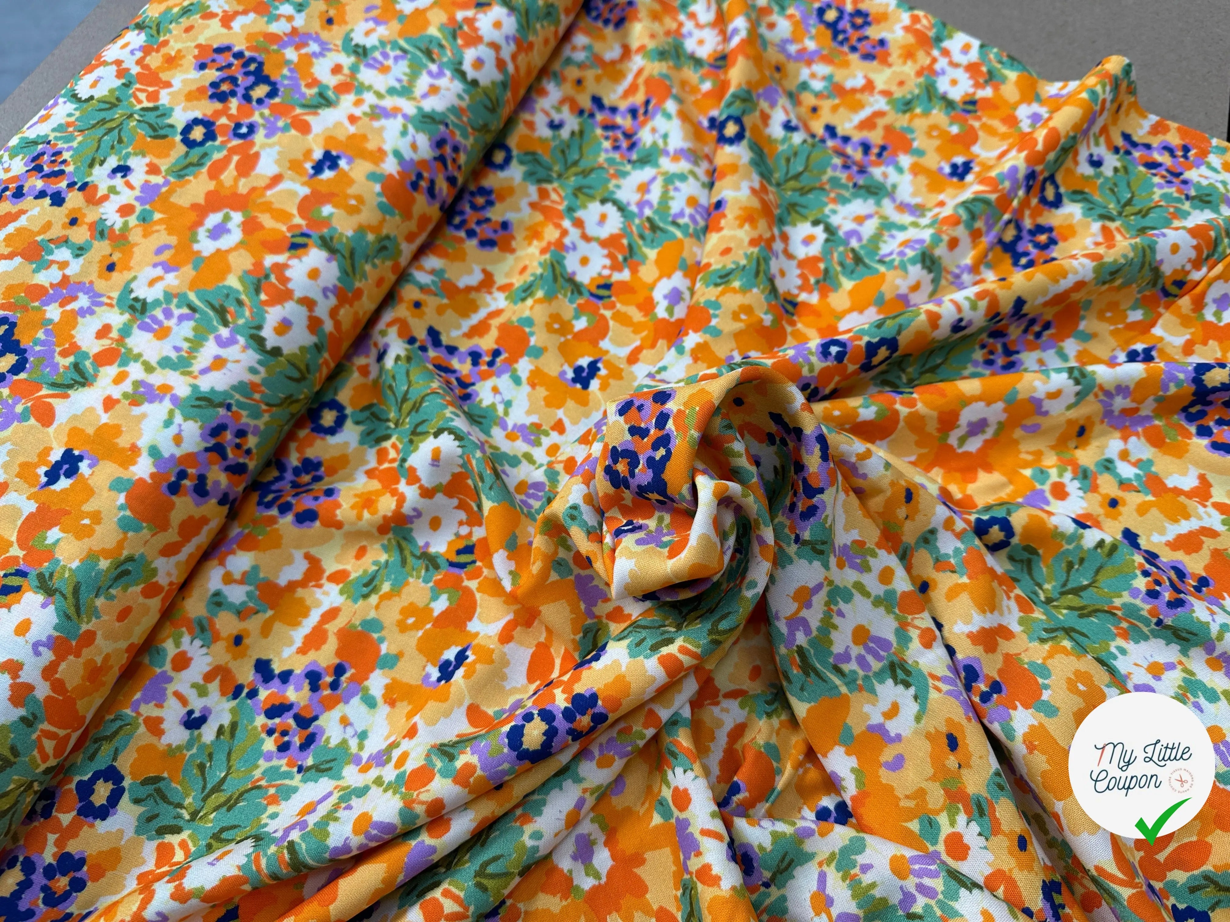 VISCOSE SILENE ECRU / ORANGE - My Little Coupon