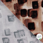 Viscose stretch imprimée abstrait taupe - détail du motif