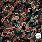 Viscose stretch imprimée feuilles vert armée - vue à plat