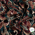 Viscose stretch imprimée feuilles vert armée - drapé