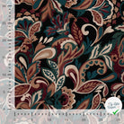 Viscose stretch imprimée feuilles vert armée - texture