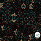 Viscose stretch imprimée rétro vert armée - vue à plat