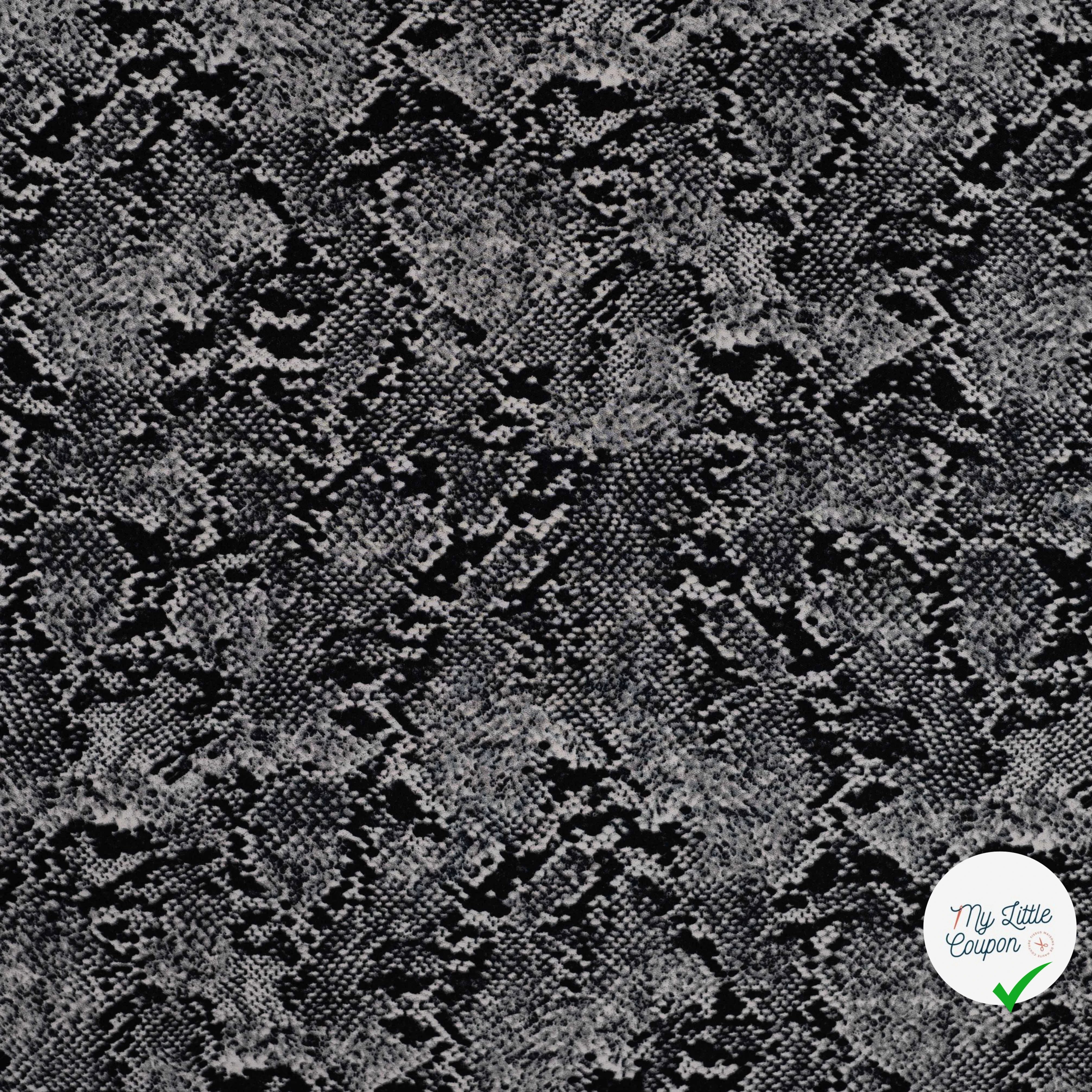 Viscose stretch imprimée serpent noir - vue à plat