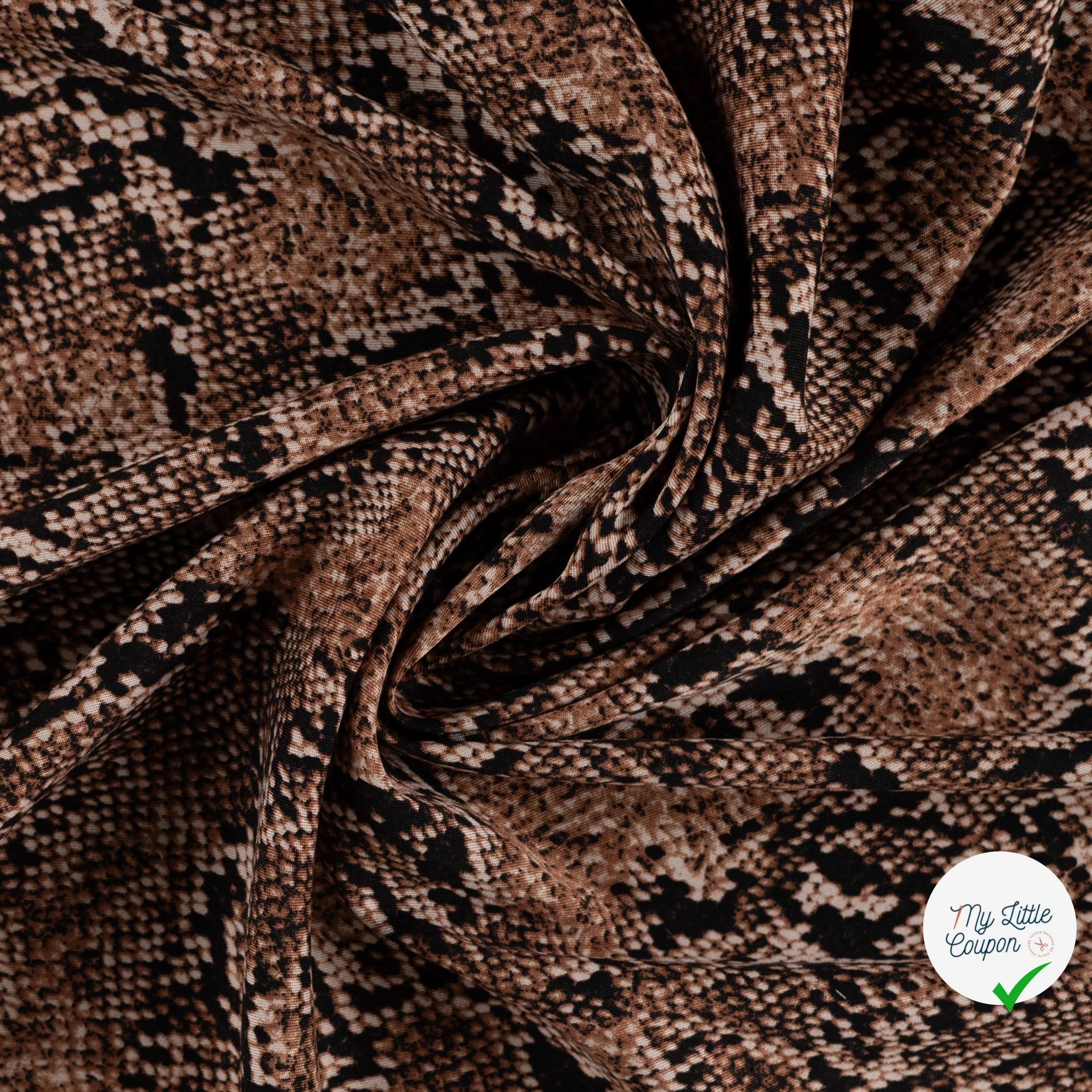 Viscose stretch imprimée serpent taupe - drapé