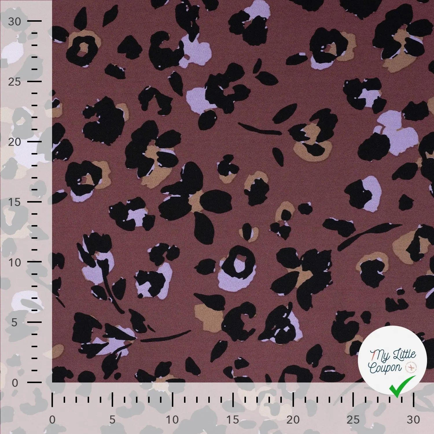 VISCOSE TWILL PRINT LEOPARD LILAC - BLACK - My Little Coupon