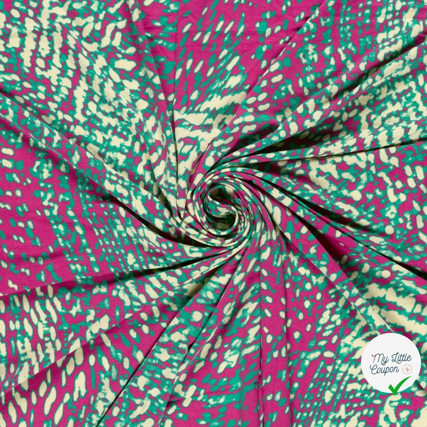 VISCOSE VORTEX JERSEY ABSTRACT ABSTRAIT ROSE - My Little Coupon